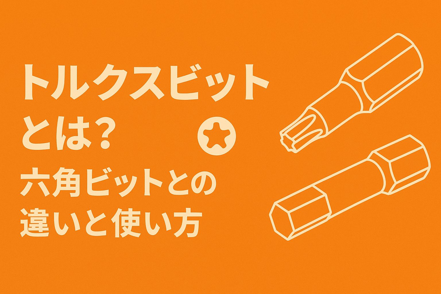 トルクスビットとは？六角ビットとの違いと使い方